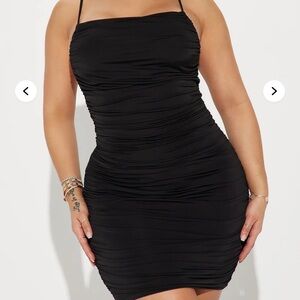 Leana Double Lined Mini Dress - Black